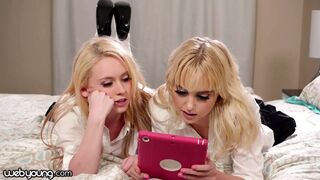 Chloe Cherry és koleszos kurvája leszbi kísérletezésre adja fejét